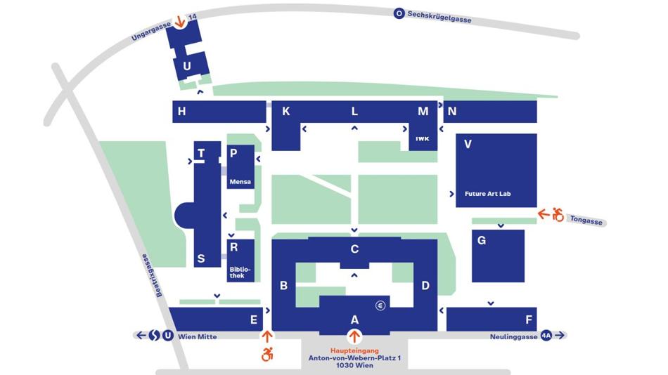 Campusplan der mdw - Universität für Musik und darstellende Kunst Wien0