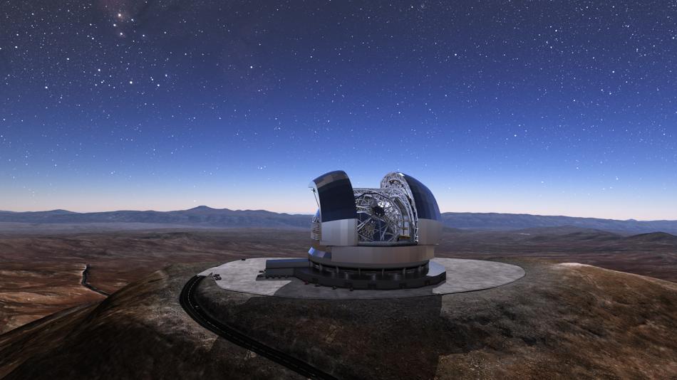 Auf dem Cerro Armazones in der chilenischen Wüste in der Nähe des Paranal-Observatoriums der ESO wird das europäische Extremely Large Telescope (ELT) errichtet, das mit seinem Spiegeldurchmesser von 39 Metern das weltweit größte Auge am Himmel sein wird.
