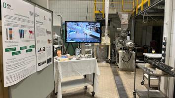 Das Lebensmitteltechnikum mit Monitor und Informationspostern