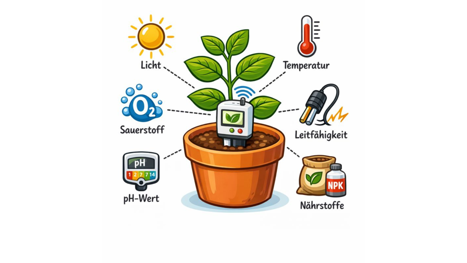 Mikrosensoren überwachen das Wohlbefinden von Pflanzen
