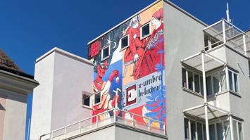 Eines der Murals am Campus der KU Linz.