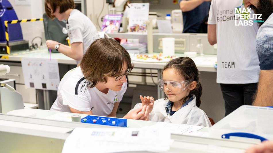 Kind mit selbst aufgereinigtem "Protein".