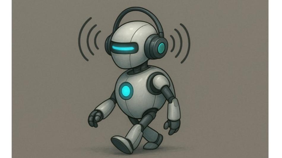 Roboter mit Kopfhörern