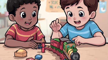 Bild Station Wer sagt dem Zug, wohin er fahren soll? - Baue deinen eigenen cleveren Zug!