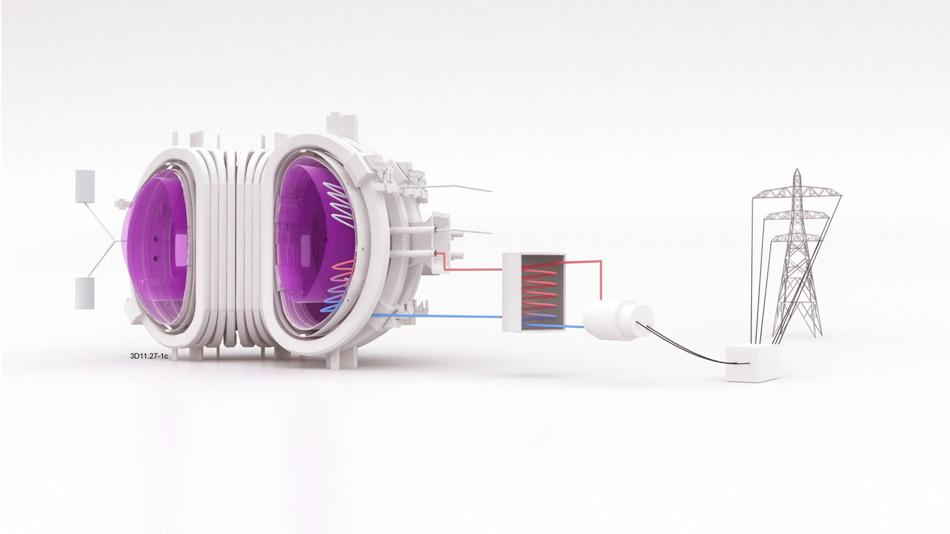 Konzept von EU DEMO Reaktor für Energieproduktion