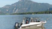 Forschungsboot des BAW am Mondsee