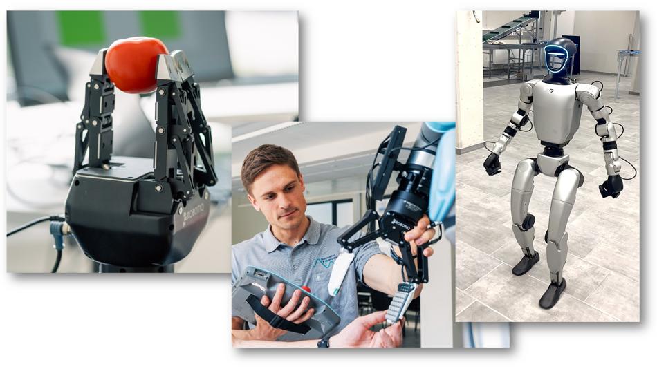 Sensoren für Berührung und Fühlen sowie Greifsysteme für Industrieroboter und Humanoiden.