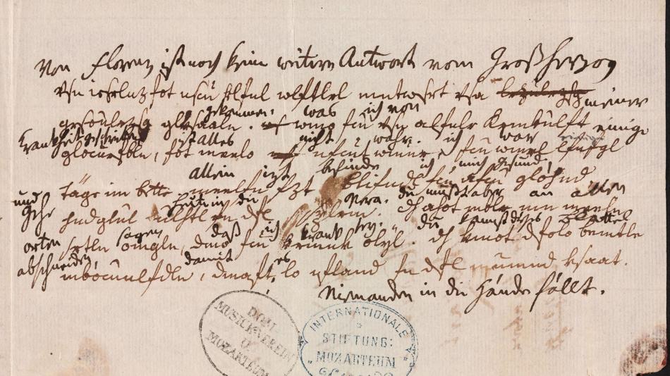 Leopold Mozart, Brief 30. Jänner 1773, Geheimcode