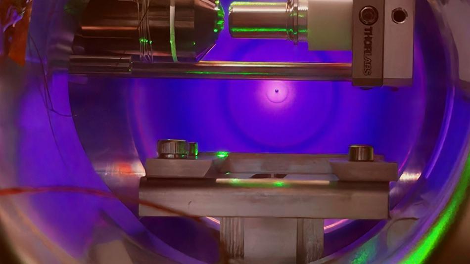 Glass sphere in an optical trap