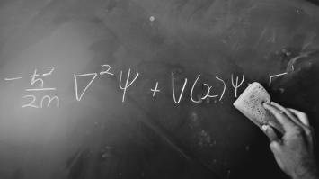 Schrödinger Gleichung an der Tafel