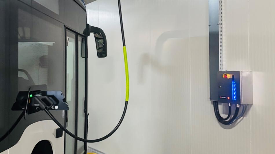 Ladepunkt im Busdepot der Stadtbetriebe Steyr