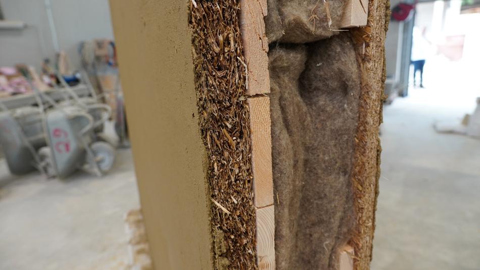 Wandaufbau mit nachwachsenden Rohstoffen