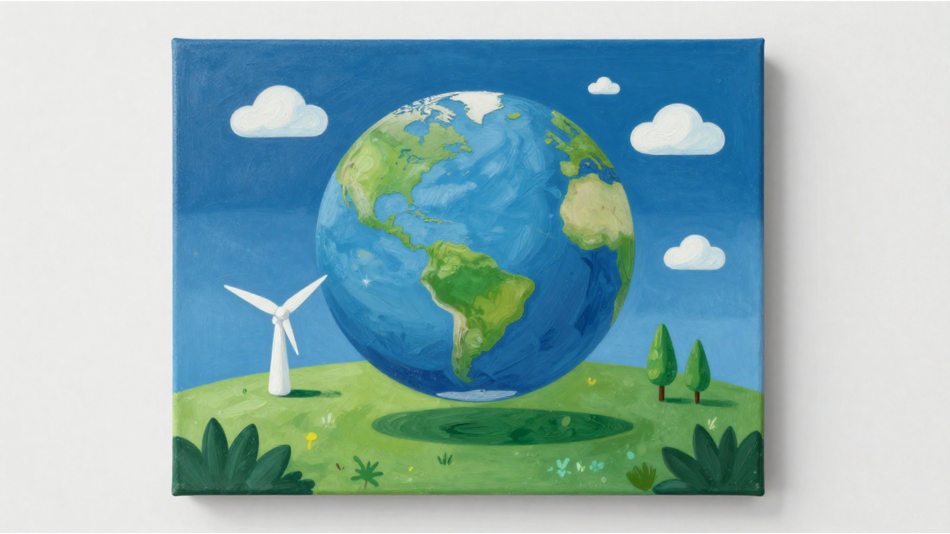 Wandgemälde zu Erde, Klima, Energie
