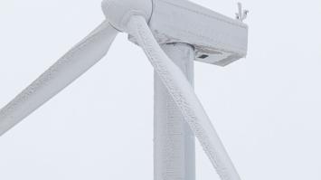 Windrad mit Vereisung