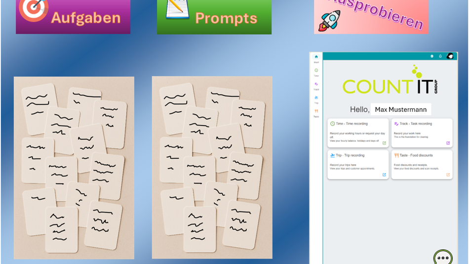 Illustration des Kartenspiels zum Thema KI der COUNT IT Group