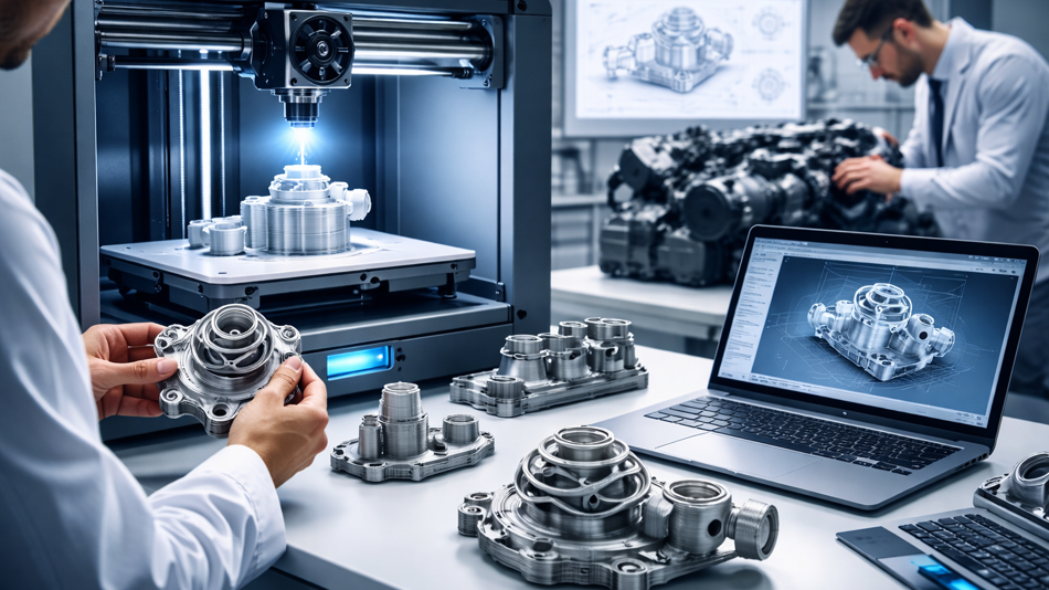 Nahaufnahme einer CNC-Fräsmaschine beim Metallbearbeiten