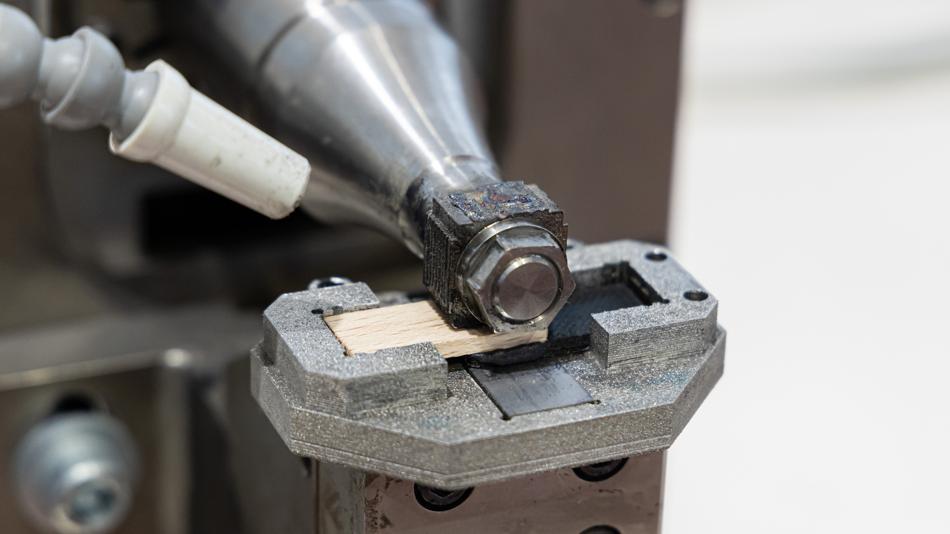 Ultrasonic joining of wood with carbon fiber-reinforced thermoplastic