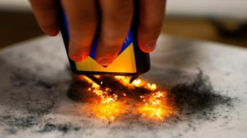 Verbrennen von Stahlwolle