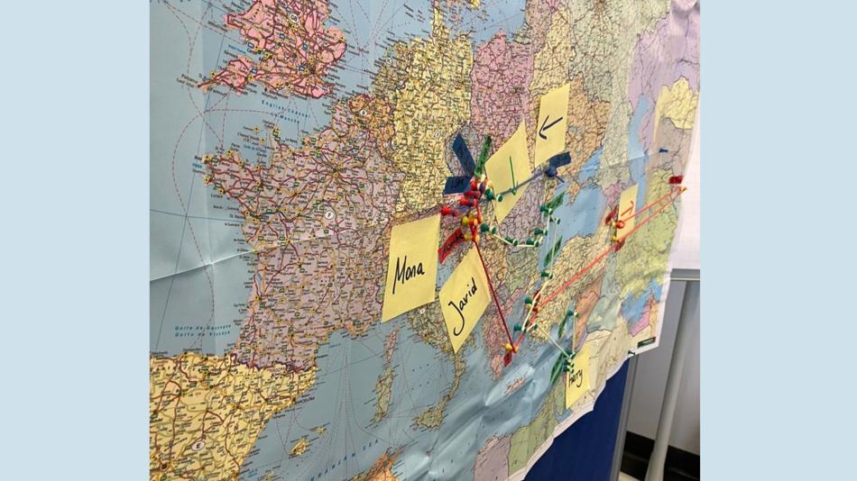 Landkarte-Jugendliche auf der Flucht