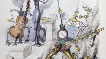 „Das Dampfkonzert“: eine Karikatur der modernen Musik aus „Un Autre Monde“, 1844