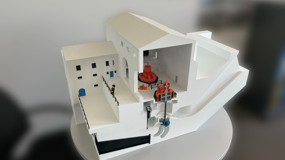 3D Modell eines Laufkraftwerkes