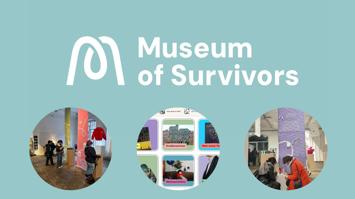 Logo des Museum of Survivors mit Ausstellungsbildern