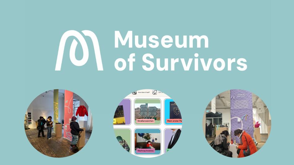 Logo des Museum of Survivors mit Ausstellungsbildern