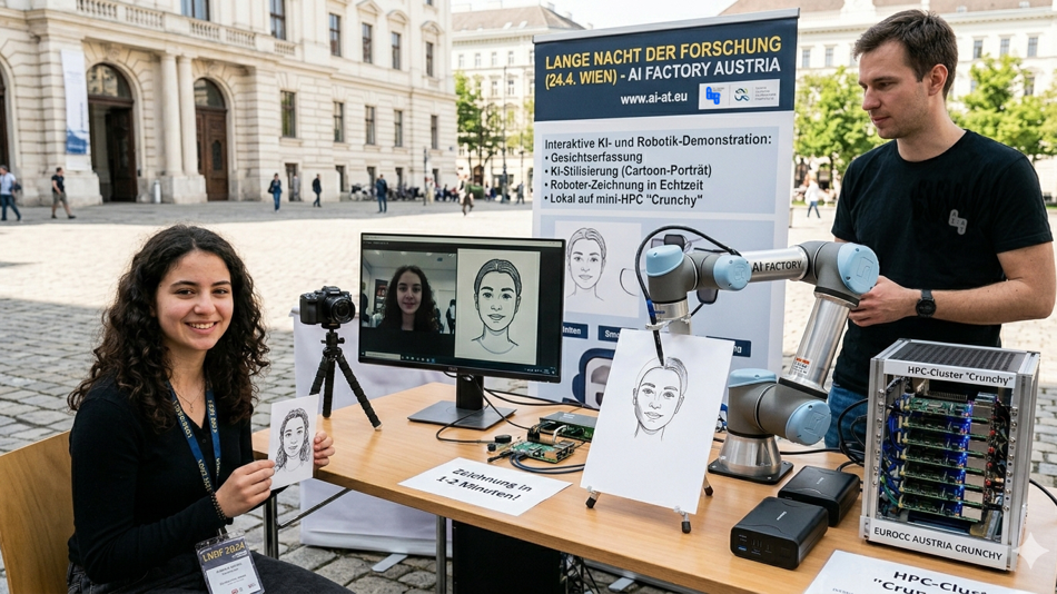 Forscherin und Forscher beim Gemini Generated Image