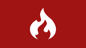abstrakte Flamme weiß vor rotem Hintergrund