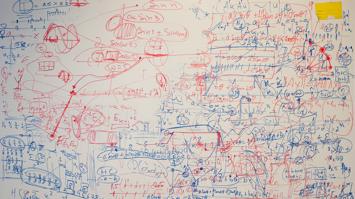 Whiteboard mit Formeln