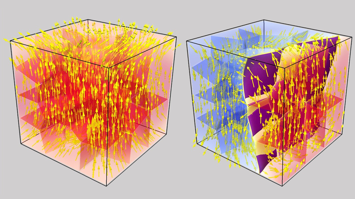 Figure Caption: Simulation von magnetischen Domänen in Dauermagneten